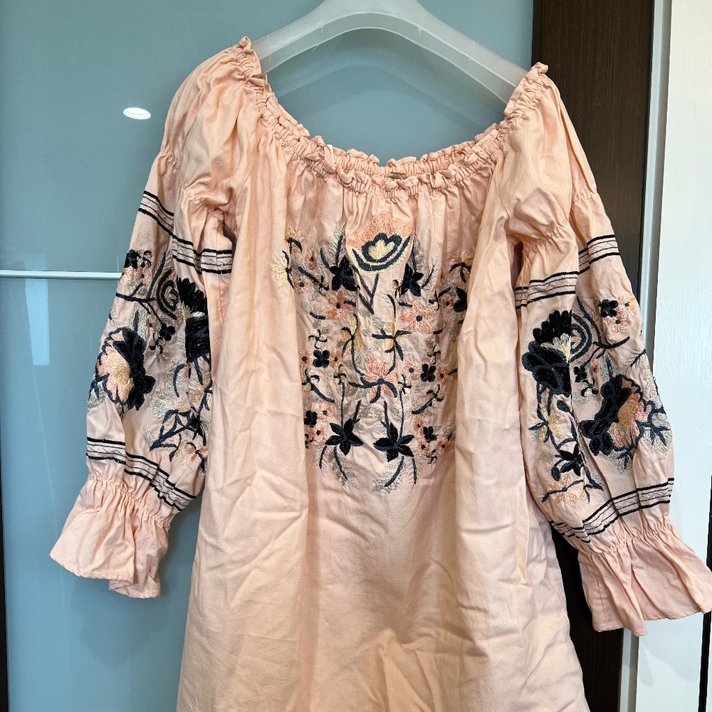 Free People embroidery off shoulder dress